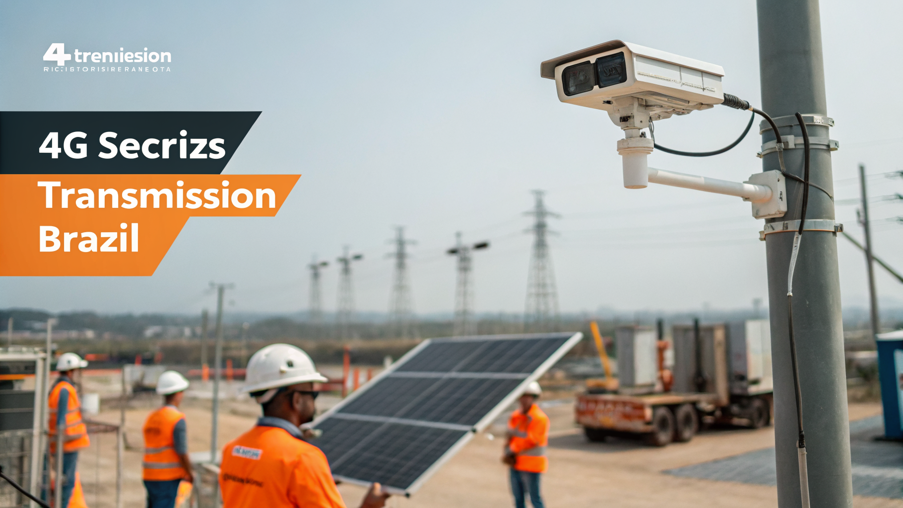 Uma câmera de segurança 4G em um canteiro de obras