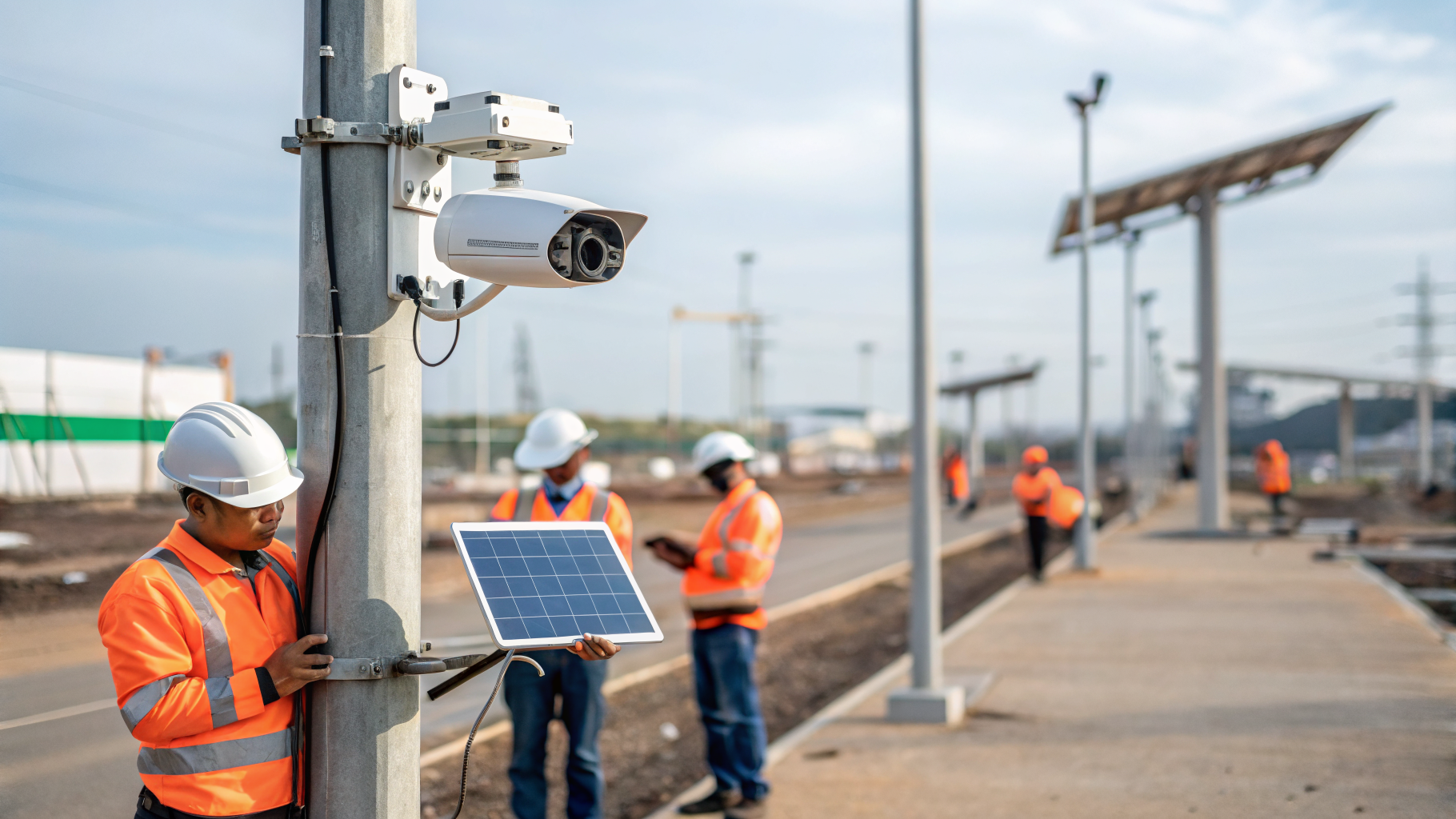 Câmeras de monitoramento de canteiro de obras