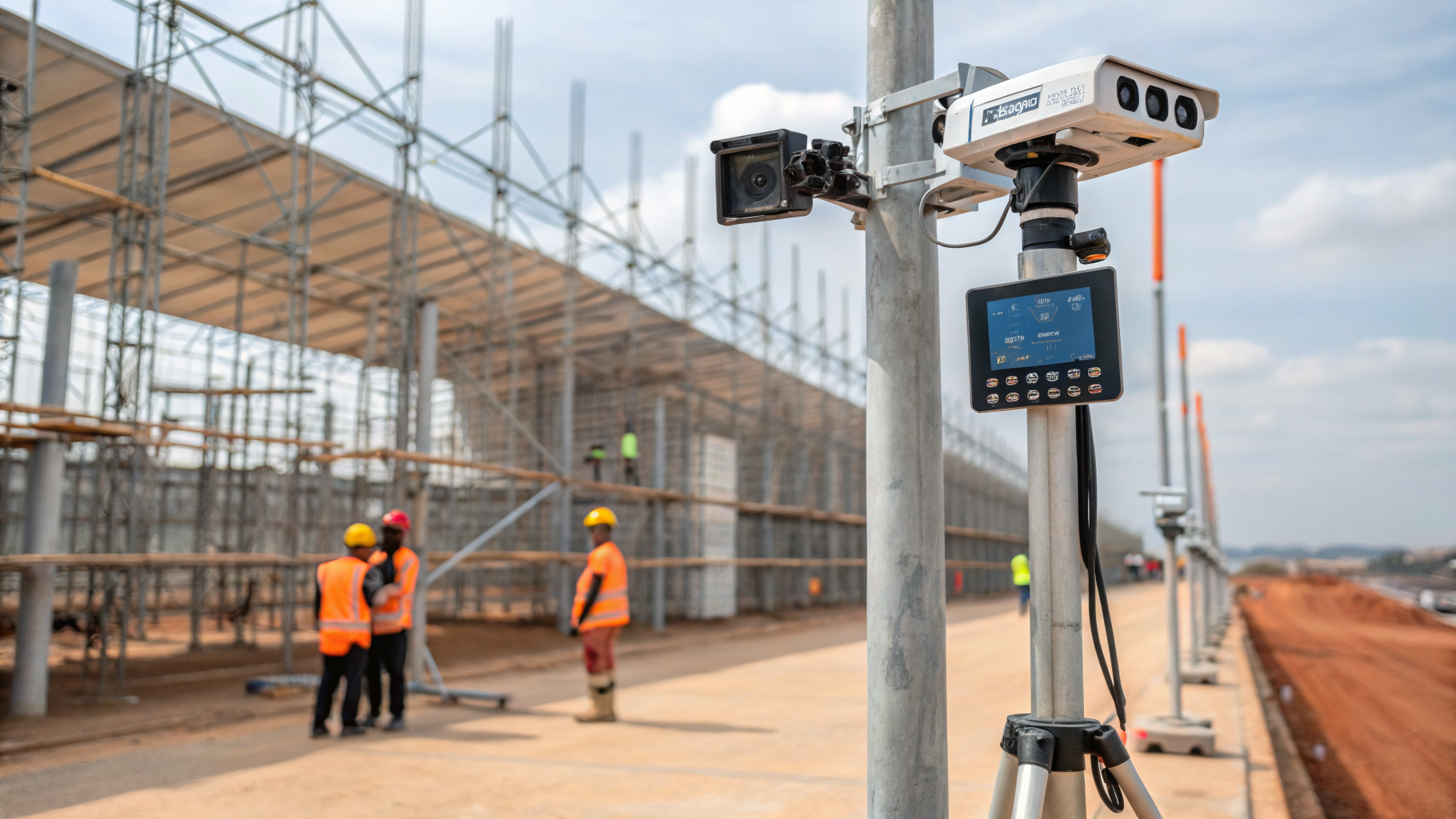 Construção com monitoramento de obras através de câmeras e gráficos